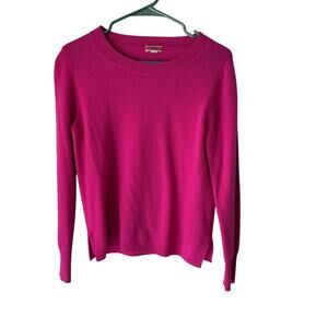 J Crew Sweater Womens Medium Pink 100% Cashmere‎ Crewneck Pullover Soft Classic